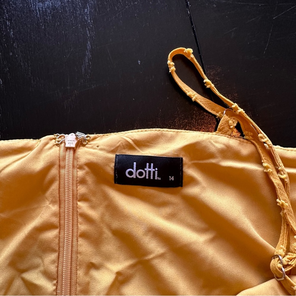 Dotti Size 6 Yellow Ruffle Dress Soft Spring - Picture 6 of 7